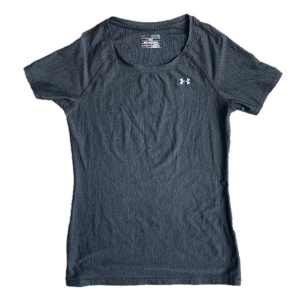 Under Armour Gray Fitted Heat Gear Athletic Crewneck Tee XS